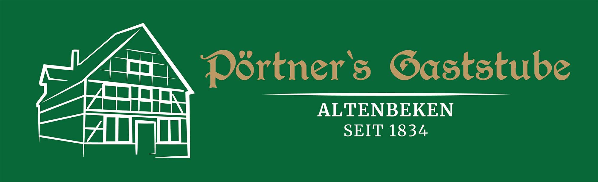 Pörtners Gaststube Logo auf grünen Grund